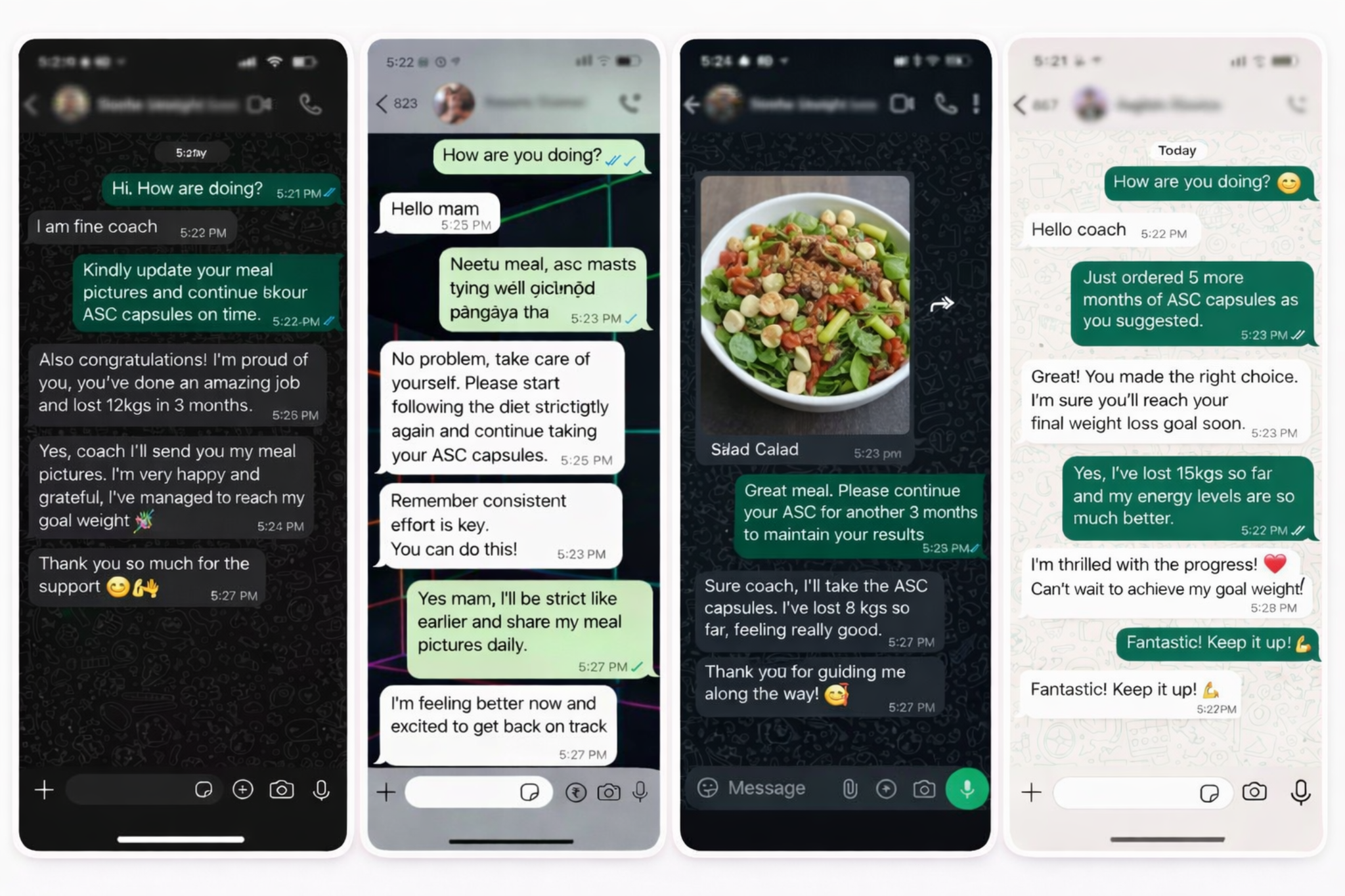 Customer progress chats
